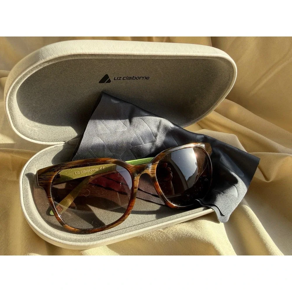 Liz Claiborne Oversized Tortoise Sunglasses w/ Case